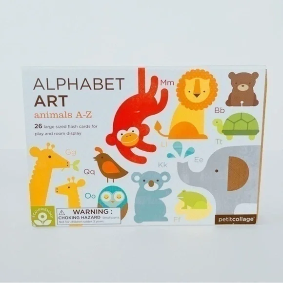Petit Collage Alphabet A-Z Animals Cards - Picture 1 of 14